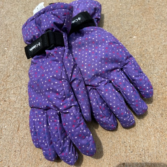 Columbia Kid’s Purple Snow Gloves One Size Fits All Fall Winter - Picture 4 of 6